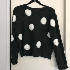 Hunter green polka dot sweater